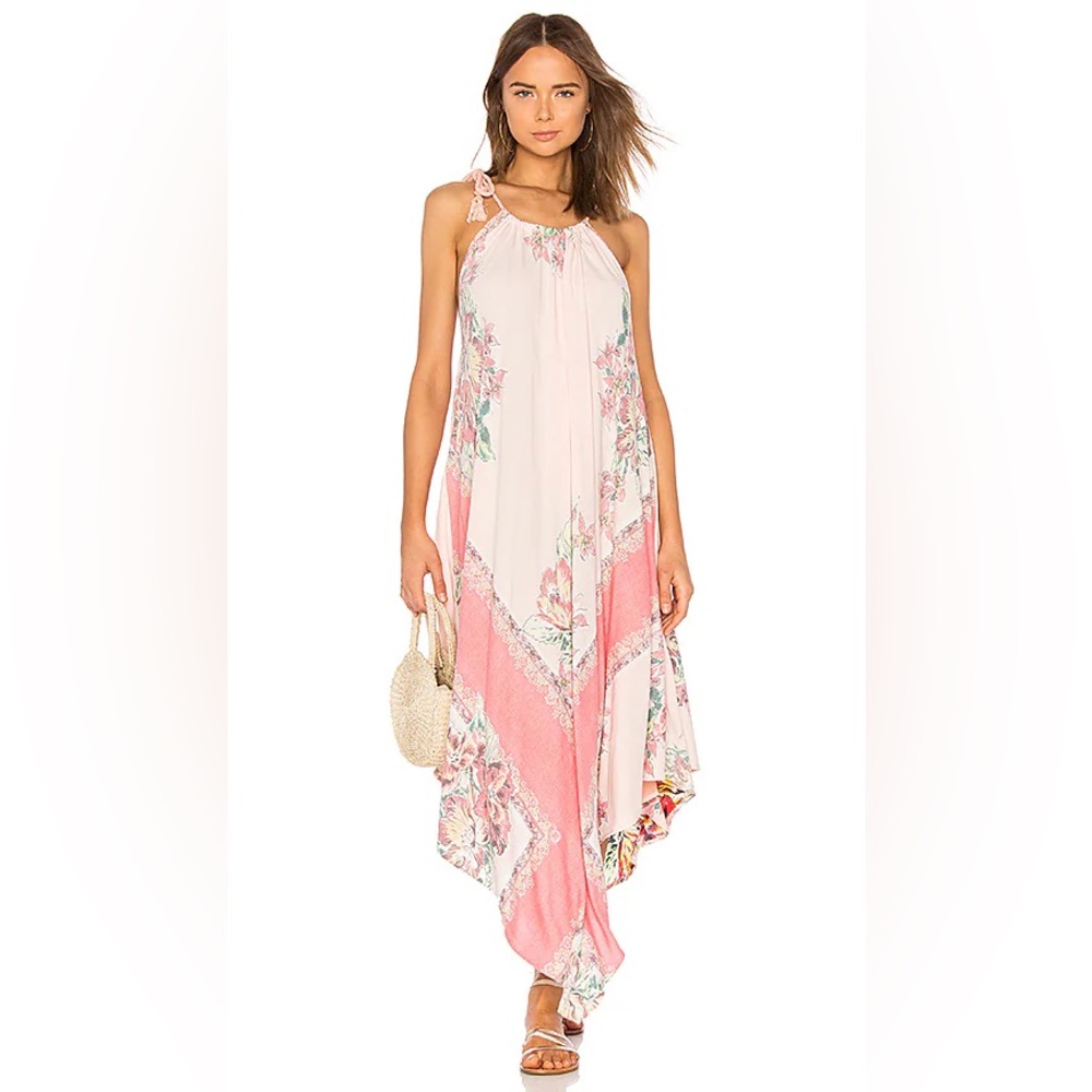 FP Movement by Free People Asymmetrical Pink and Cream Dress size S
